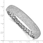 Sterling Shimmer Sterling Silver Rhodium-plated 568 Stone CZ PavÃÂ¢Ã¢âÂ¬ÃÂ¡ Hinged Bangle