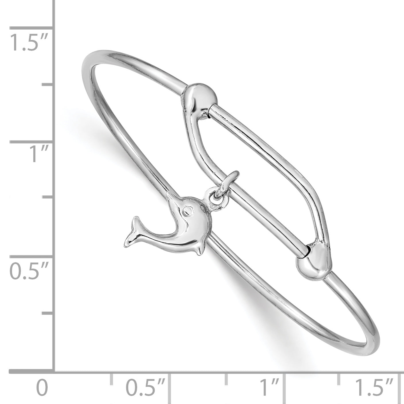 Sterling Silver 925 Dolphin Baby Bangle with Adjustable Fit