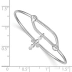 Sophia Jewelers Sterling Silver Baby Bangle with D/C CroSterling Silver Charm