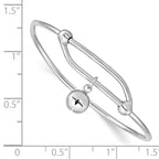 Sterling Silver Adjustable Baby Bangle with Polished Jingle Bell Charm