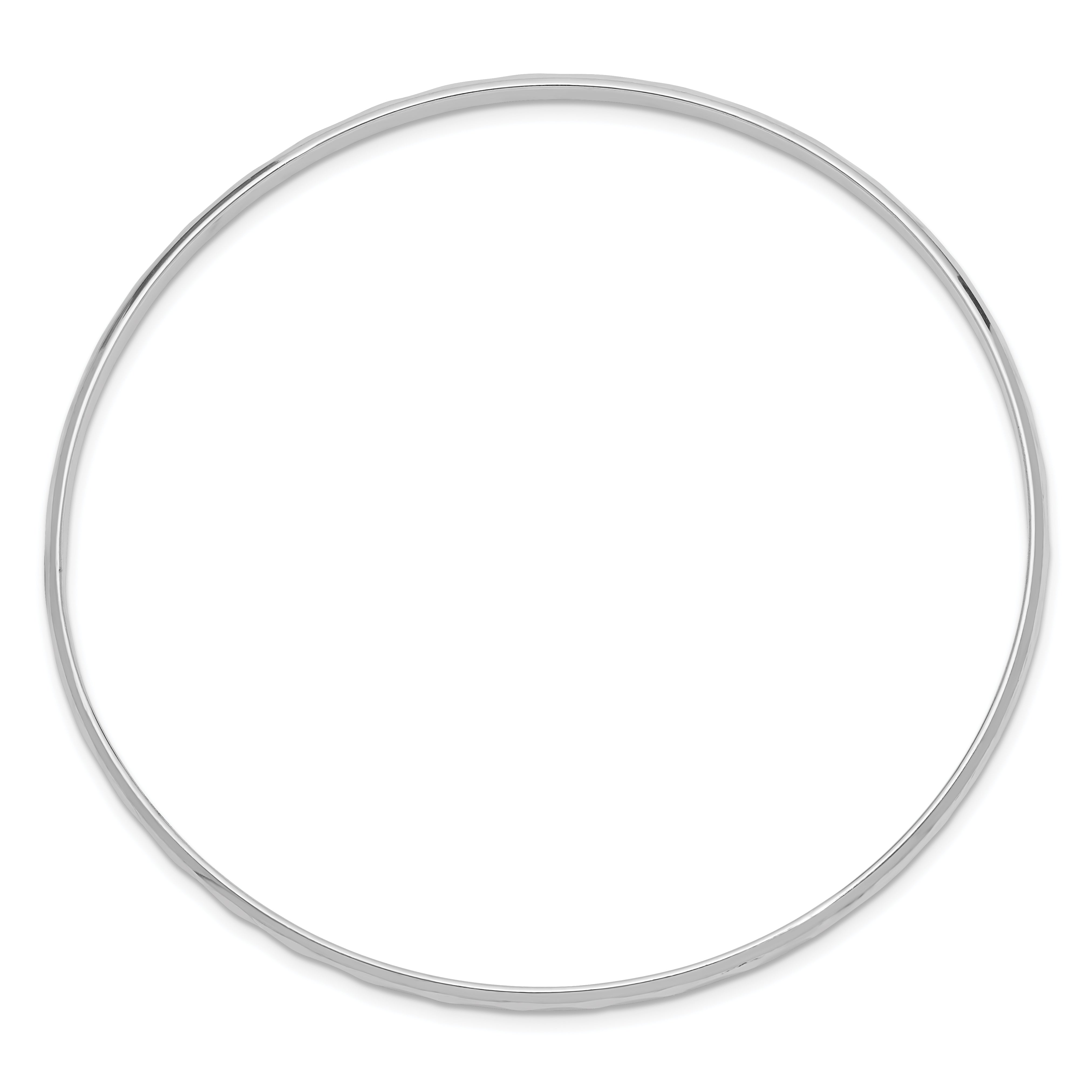 Sterling Silver 3.00mm Rhodium Polished Patterned Bangle Secondary image