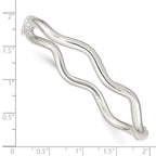 Sophia Jewelers Sterling Silver Hinged Bangle with Polished Wavy Design