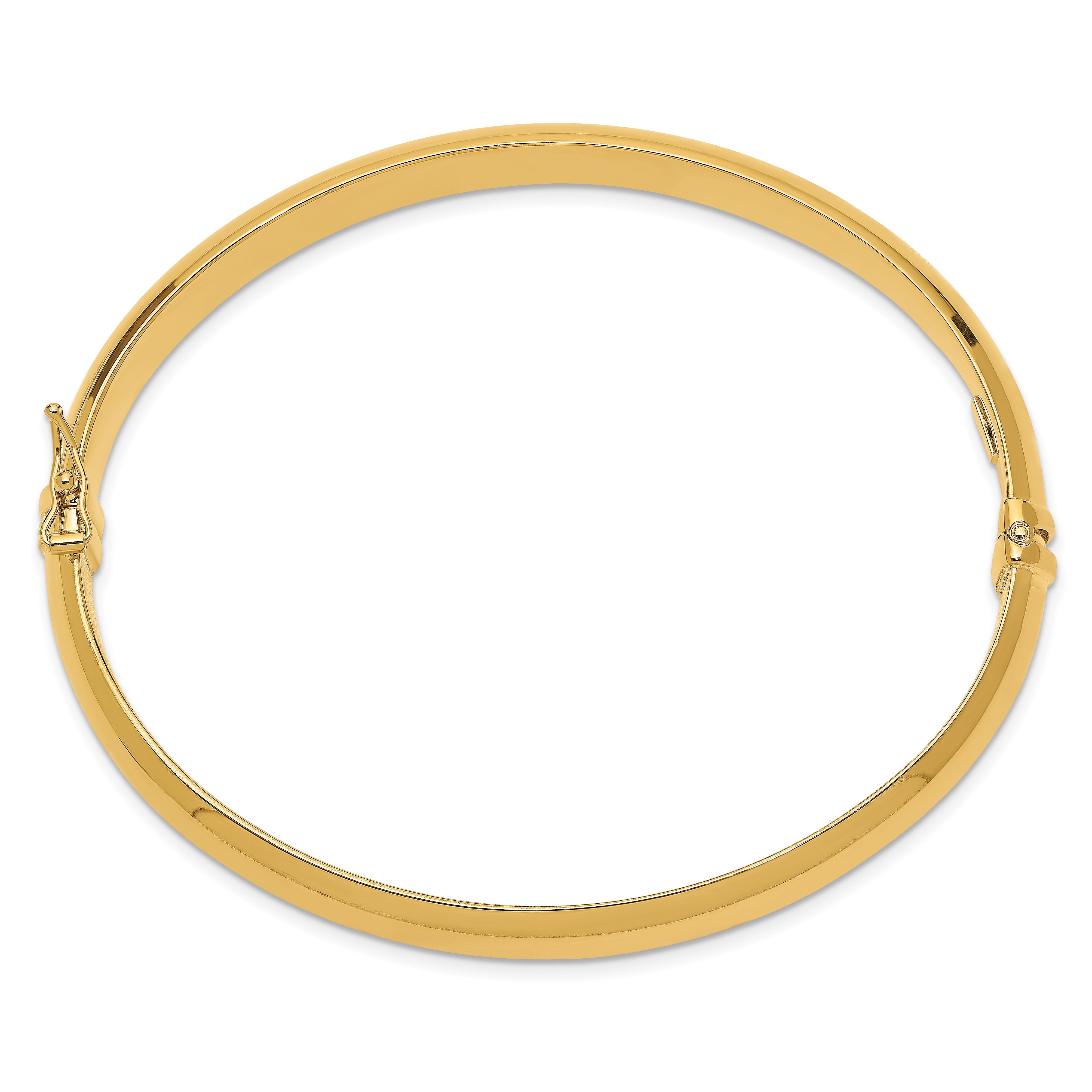 Sophia Jewelers 925 Sterling Silver Gold-Plated 8mm Hinged Bangle Bracelet