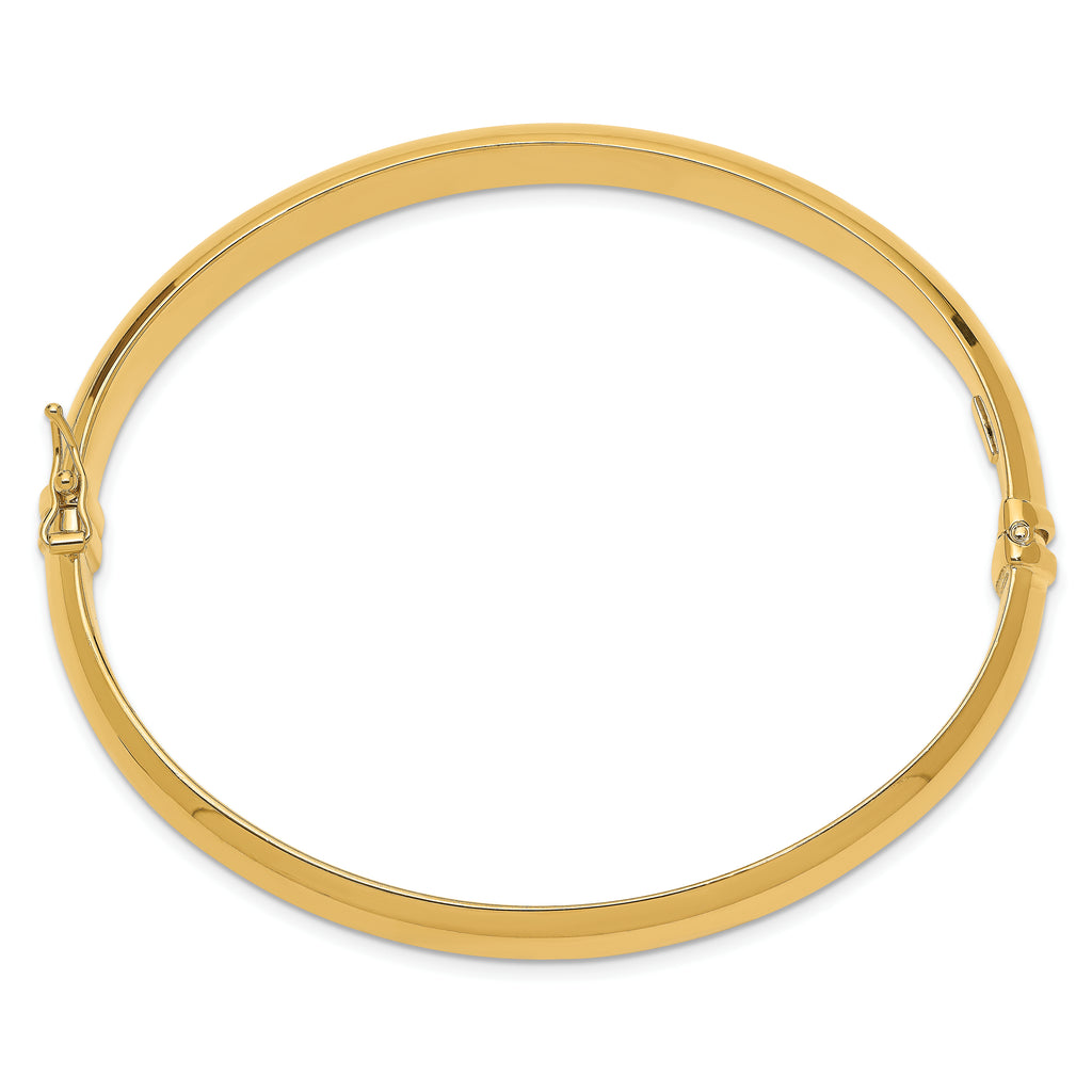 Sophia Jewelers 925 Sterling Silver Gold-Plated 8mm Hinged Bangle Bracelet
