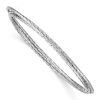 Sterling Silver Rhodium Plated Twisted Intertwined Bangle Bracelet