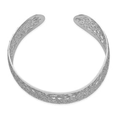 Sterling Silver Rhodium Plated 29mm Glitter Enamel Cuff Bracelet