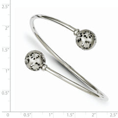 Sterling Silver 925 Bangle Bracelet with Polished Brushed Diamond-Cut Elegant Design