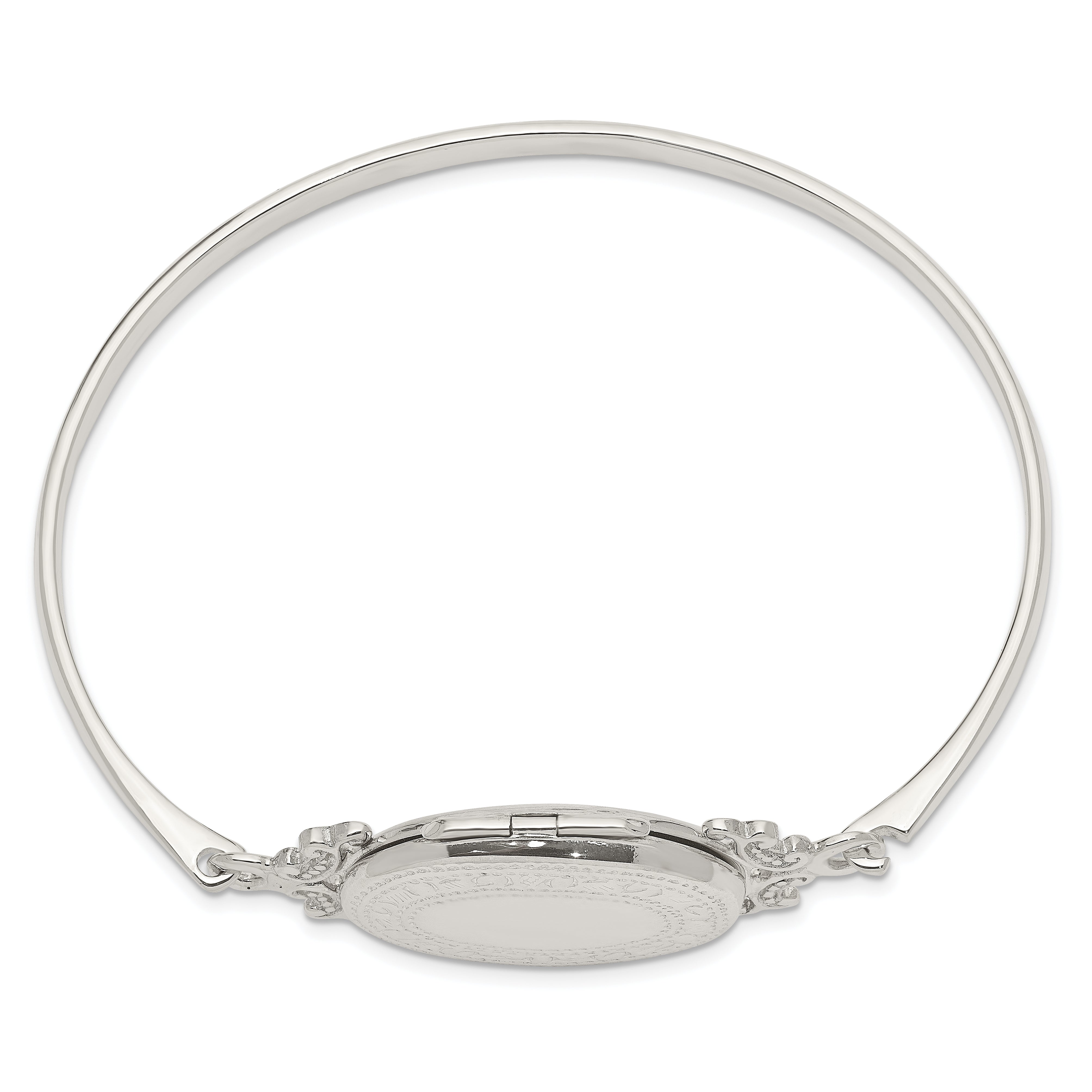 Sterling Silver 26mm Oval Locket Bangle Secondary image