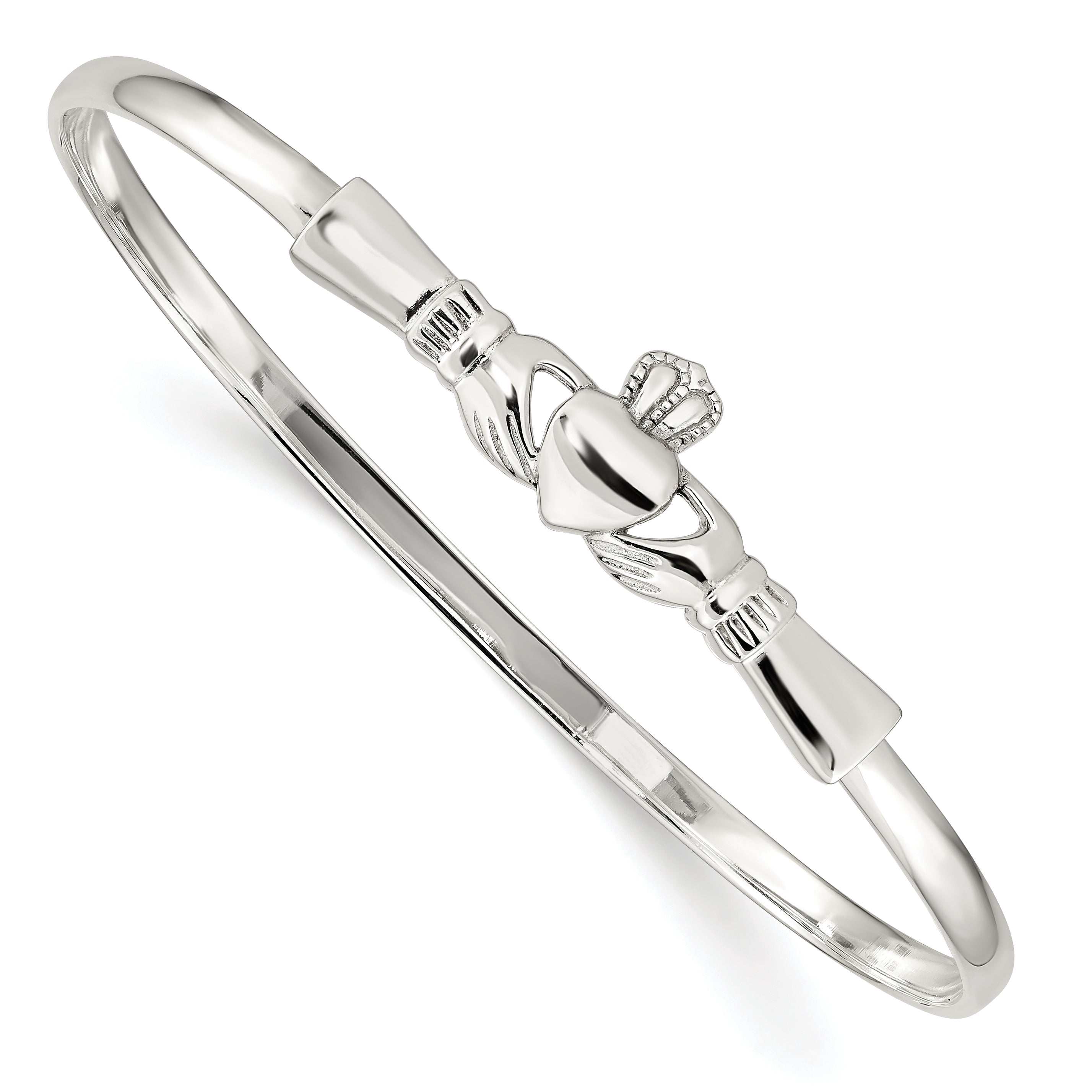 Sterling Silver Claddagh Bangle Bracelet Main image