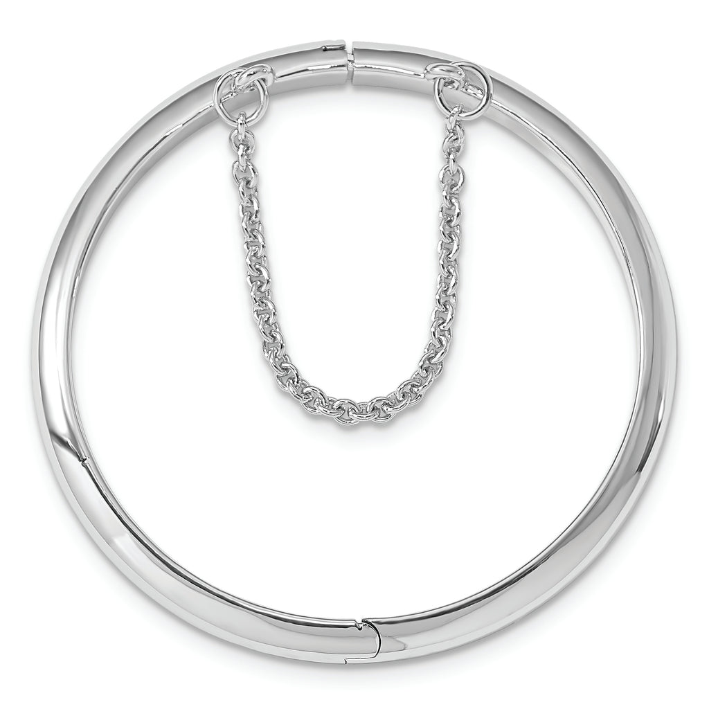 Sterling Silver RH-plated Polished 4mm w/ Safety Hinged Children's Bangle