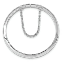 Sterling Silver RH-plated Polished 4mm w/ Safety Hinged Children's Bangle