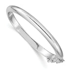 Sterling Silver RH-plated Polished 4mm w/ Safety Hinged Children's Bangle