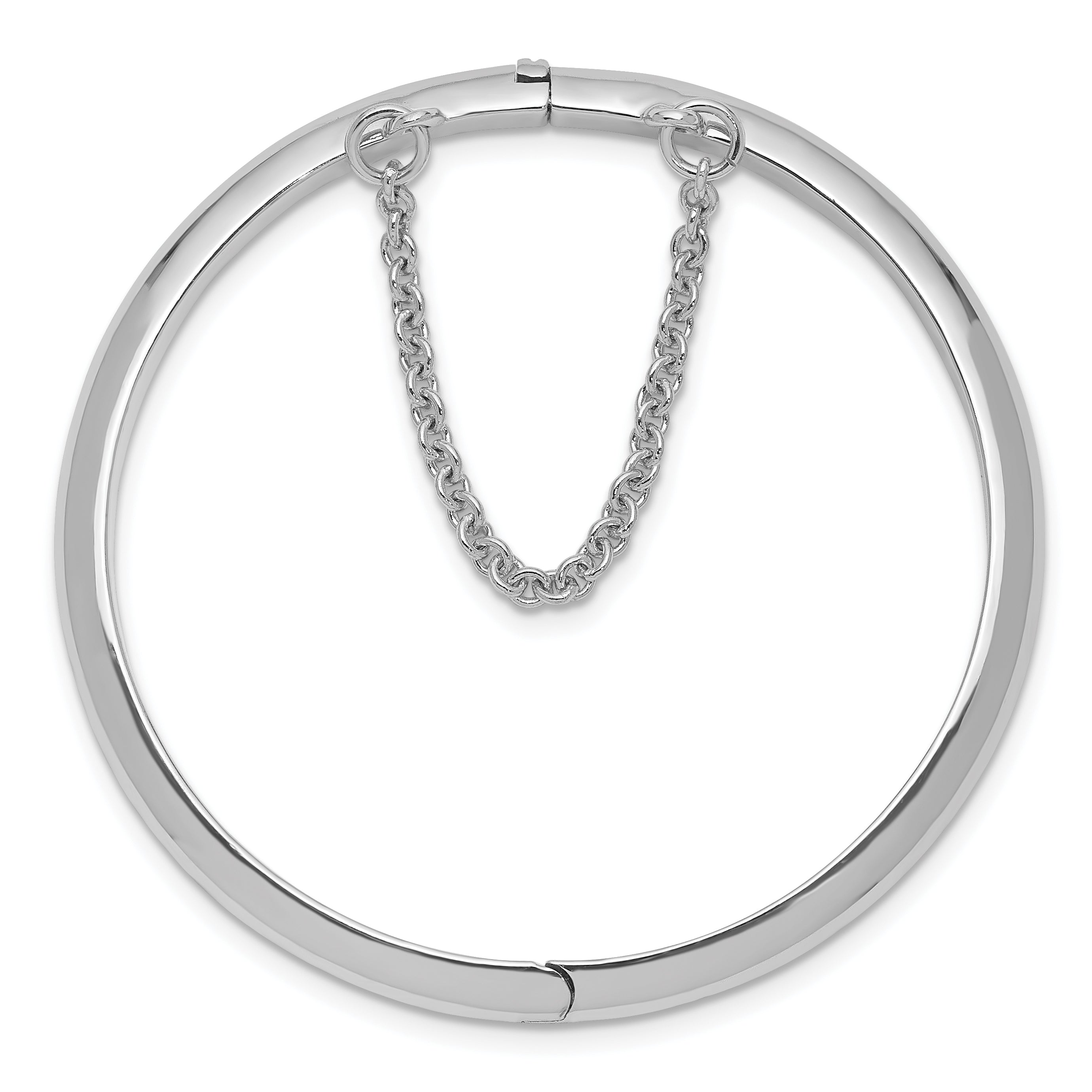 Sophia Jewelers Sterling Silver Rhodium-Plated Hinged Children's Safe Bangle