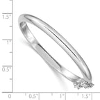 Sophia Jewelers Sterling Silver Rhodium-Plated Hinged Children's Safe Bangle
