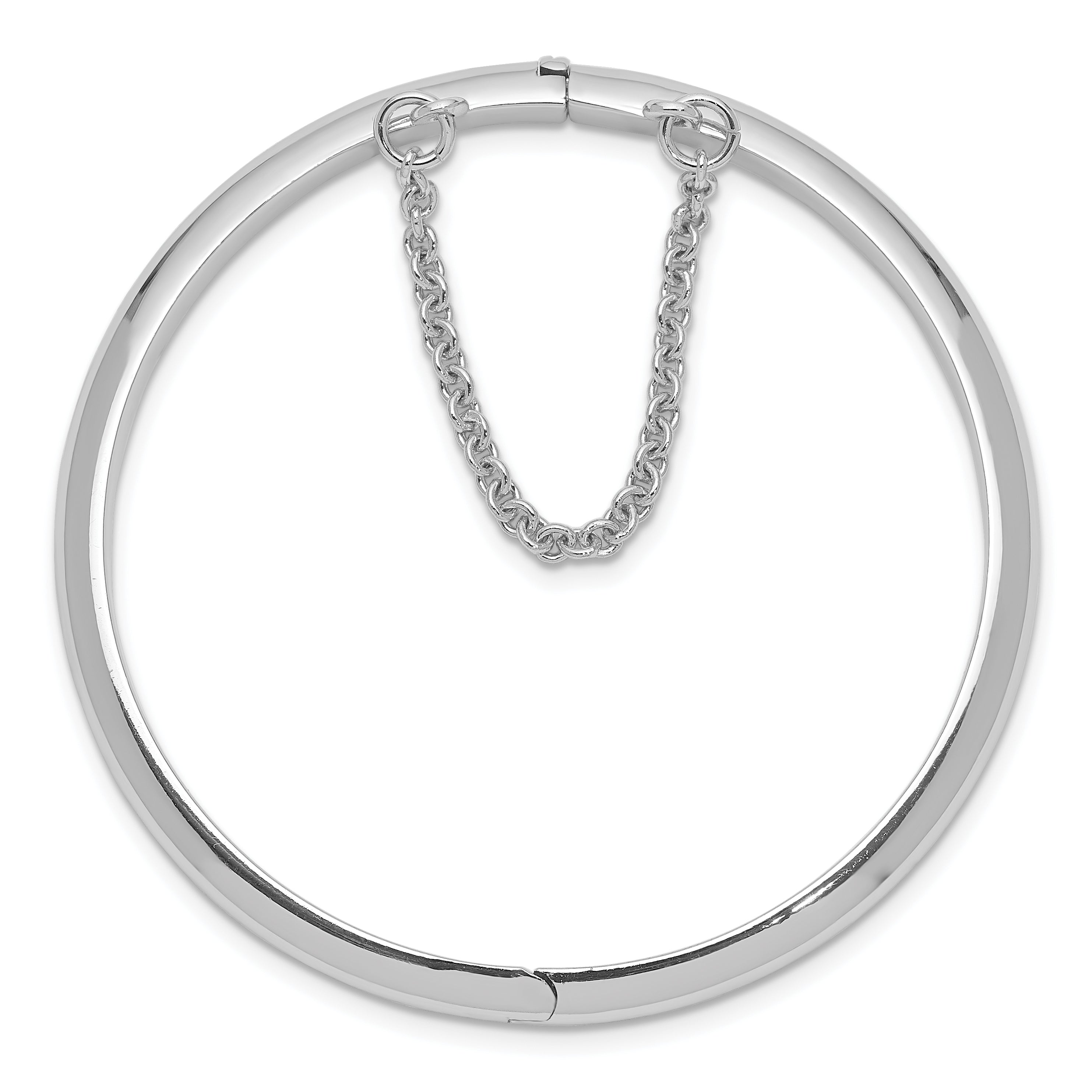Sterling Silver 925 Children's Bangle with Polished Safety Hinge Secondary image