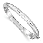 Sterling Silver RH-plated Polished 5mm w/ Safety Hinged Children's Bangle