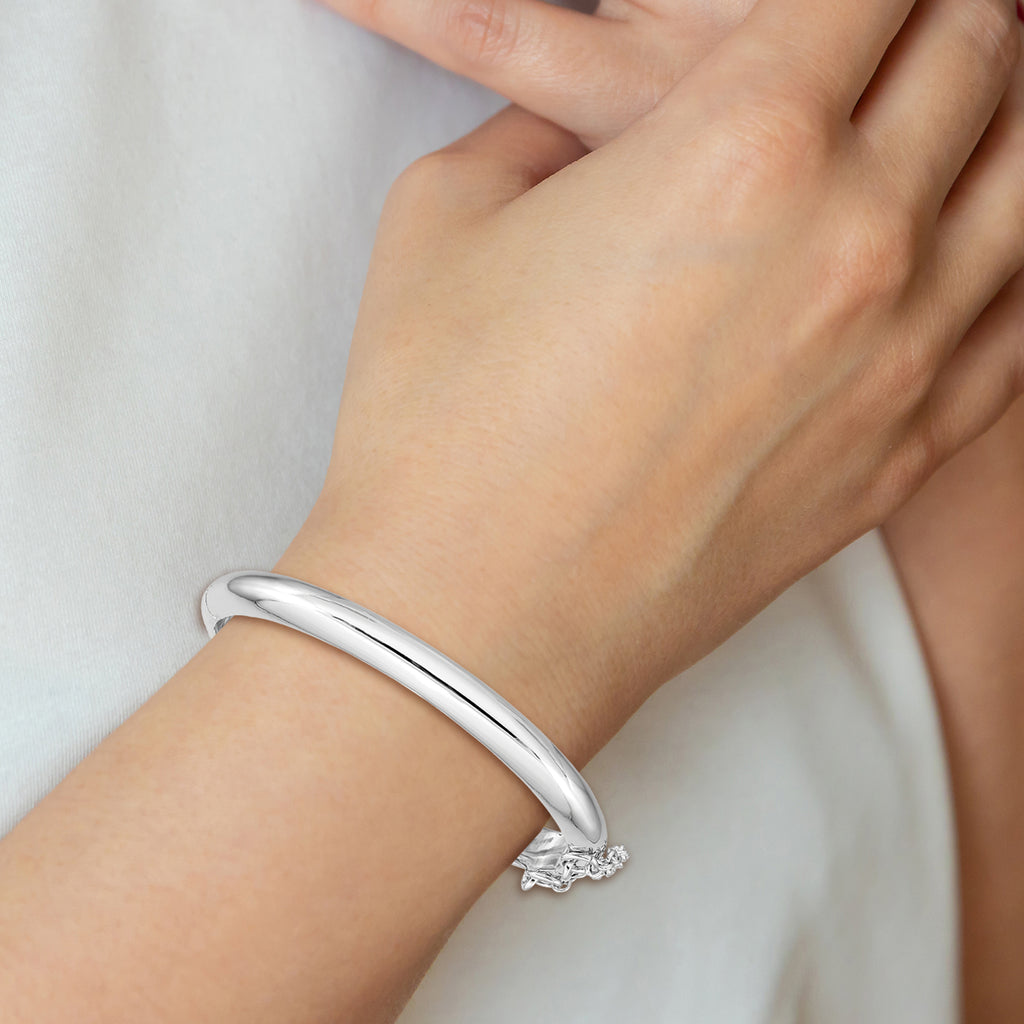 Sophia Jewelers Sterling Silver Child's Bangle with Safety Clasp