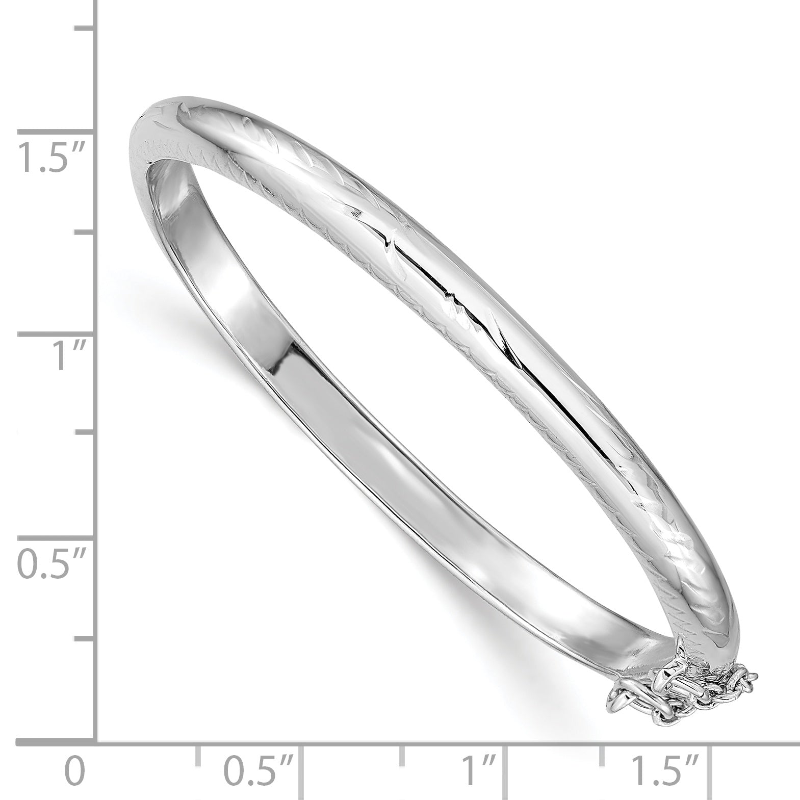 Sterling Silver 925 Girl's Bracelet with Safety Hinged Clasp
