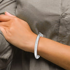 Sterling Silver 925 Children's Bangle with Rhodium Finish and Safety Clasp