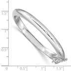 Sterling Silver 925 Children's Bangle with Rhodium Finish and Safety Clasp