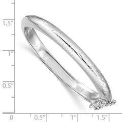 Sterling Silver 925 Children's Bangle with Rhodium Finish and Safety Clasp