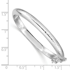 Sophia Jewelers Sterling Silver 5mm Children's Bangle with Diamond-Cut Safety Clasp