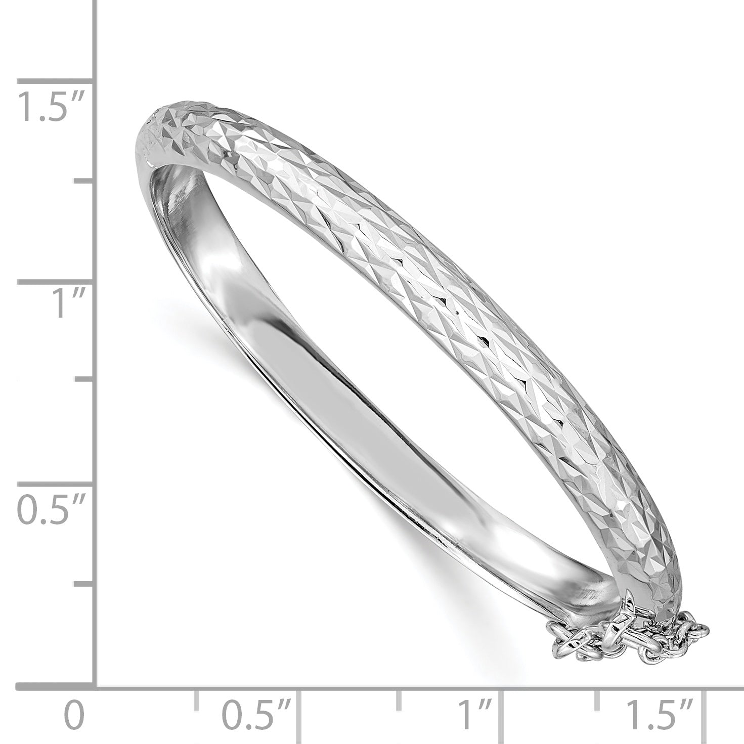 Sophia Jewelers Sterling Silver Children's Bangle with Rhodium Polish Safety Clasp