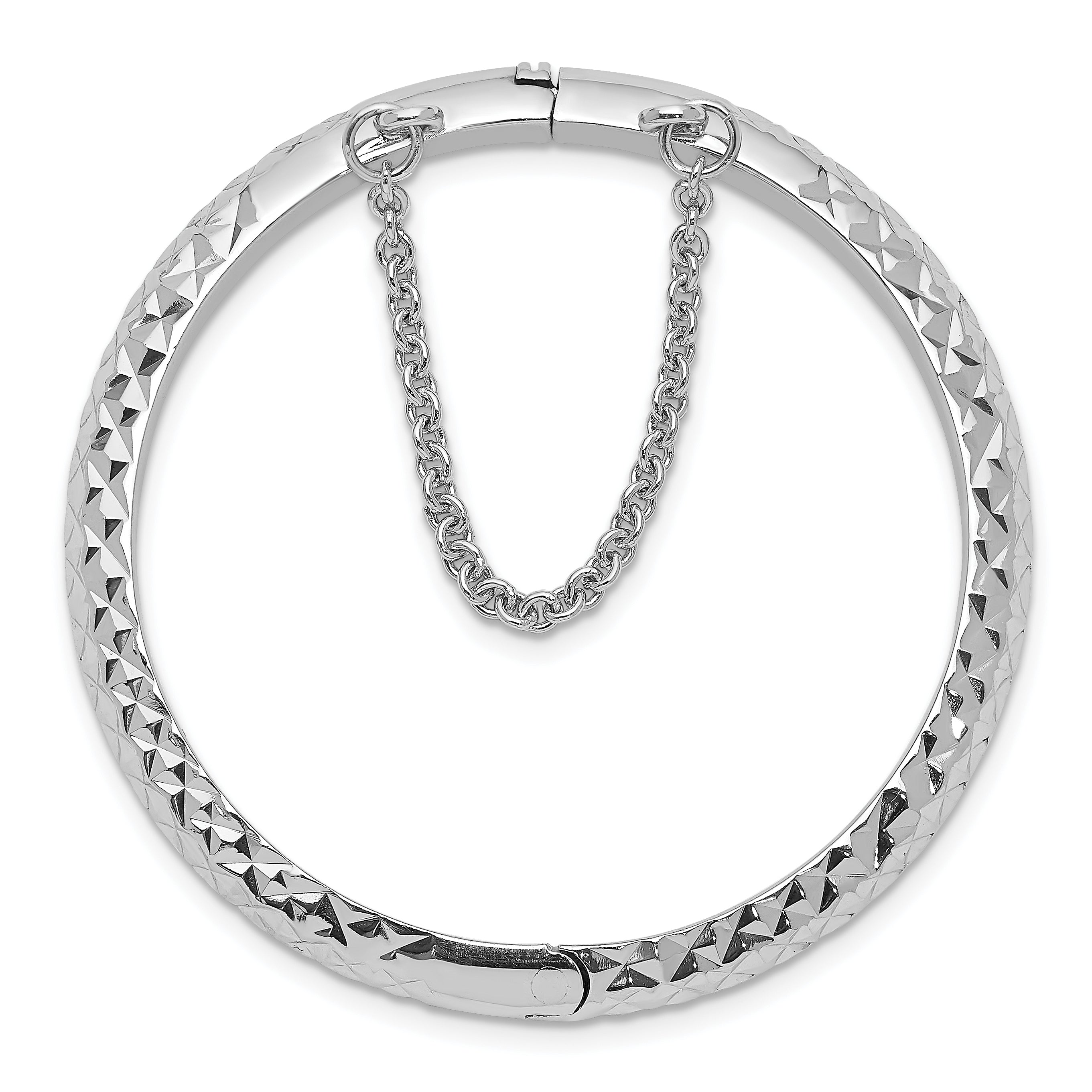Sophia Jewelers 925 Sterling Silver Girl's Bangle with Safety Clasp Secondary image