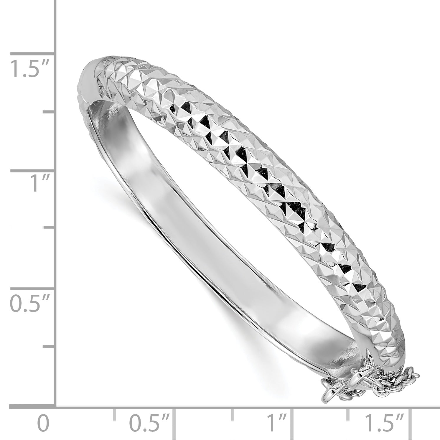 Sophia Jewelers 925 Sterling Silver Girl's Bangle with Safety Clasp