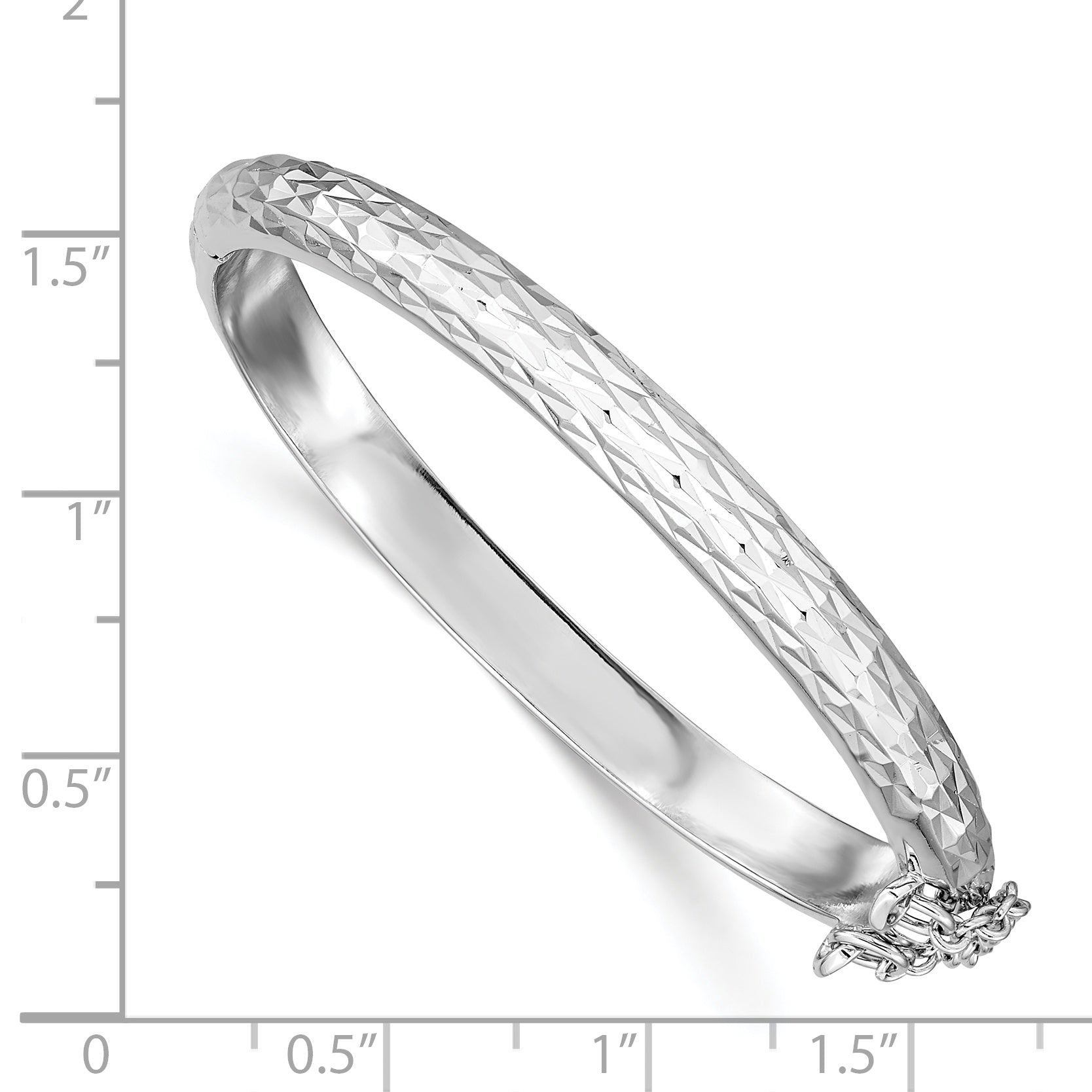Sophia Jewelers Sterling Silver Child's Bangle with Diamond-Cut Safety Clasp