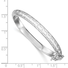 Sophia Jewelers Sterling Silver Child's Bangle with Diamond-Cut Safety Clasp