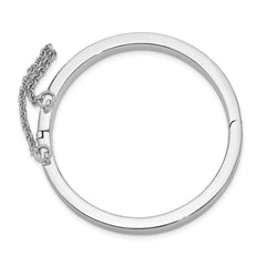 Sterling Silver RH-plated Polished 4mm w/ Safety Hinged Children's Bangle