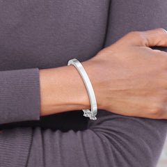 Sophia Jewelers Sterling Silver Girls' Polished 4mm Safety Bangle