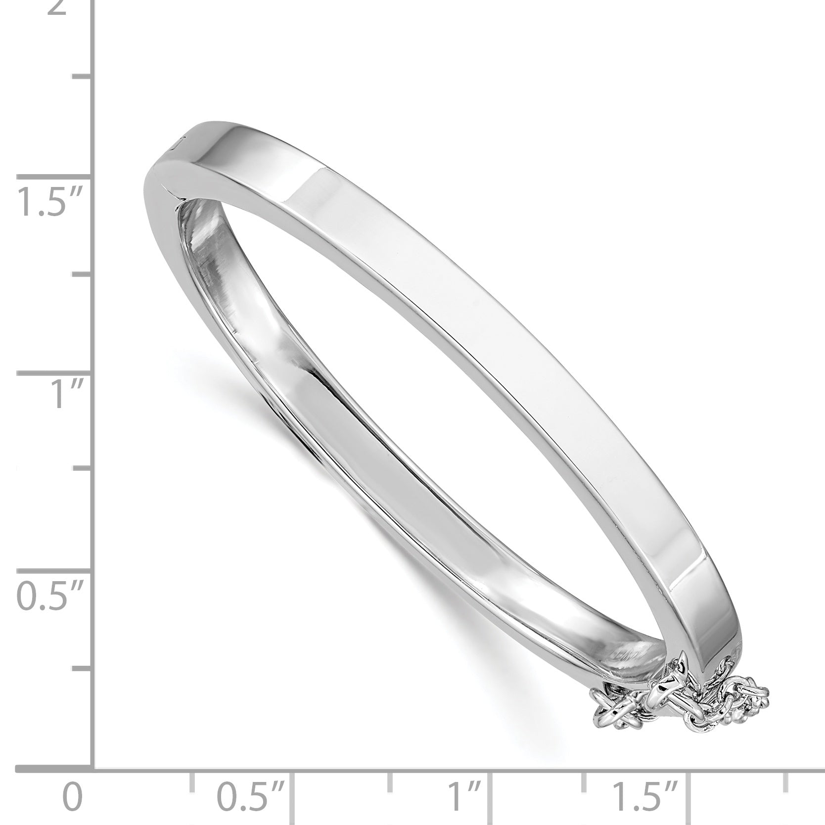 Sophia Jewelers Sterling Silver Girls' Polished 4mm Safety Bangle