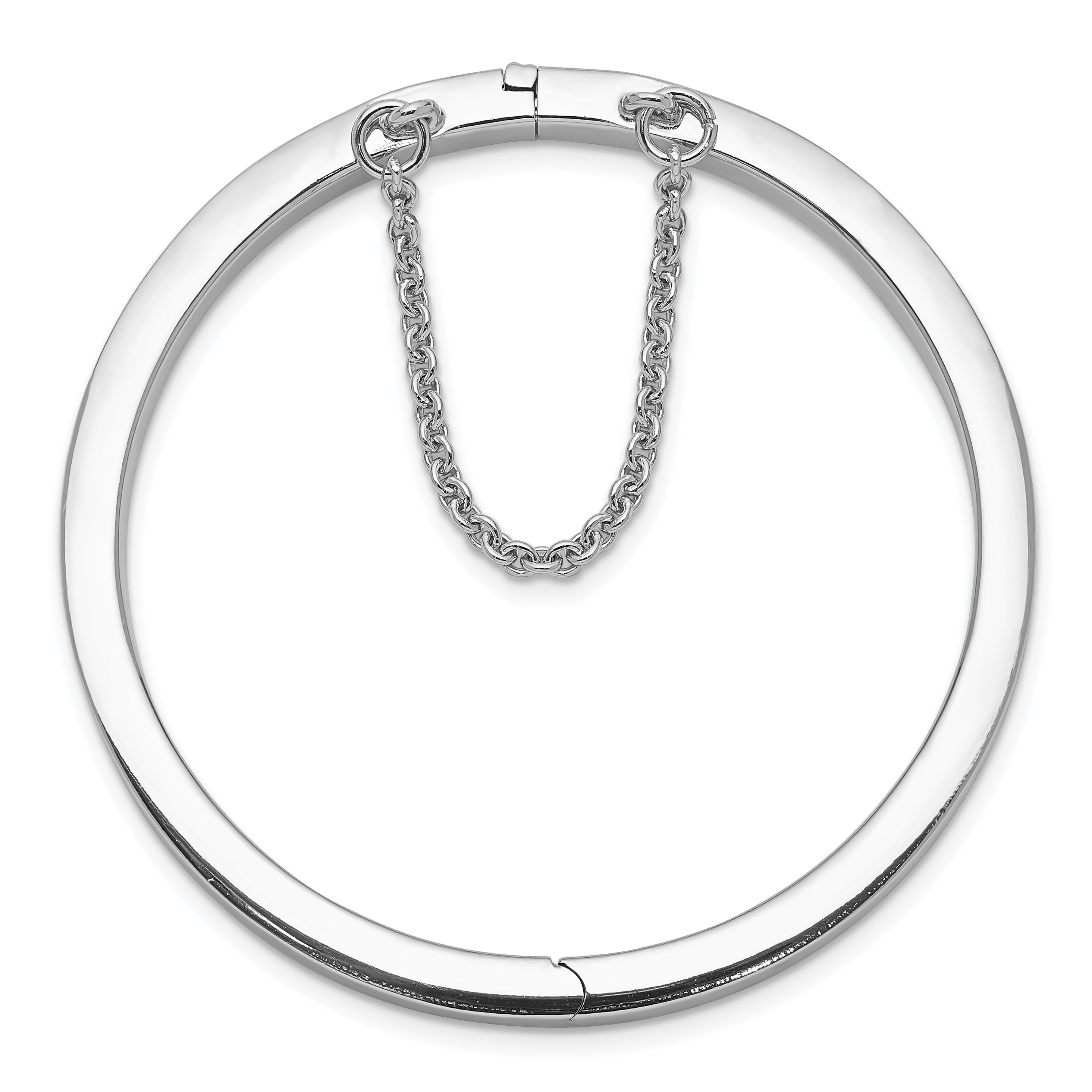 Sterling Silver 925 Polished Children's Bangle with Safety Clasp Secondary image
