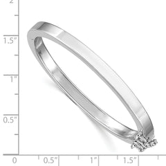 Sterling Silver 925 Polished Children's Bangle with Safety Clasp