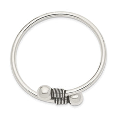 Sophia Jewelers Sterling Silver 925 Children's Polished Antiqued Cuff Bangle