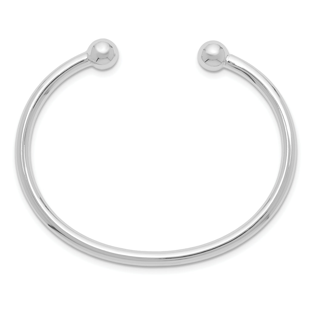 Sophia Jewelers Sterling Silver Rhodium-Plated Children's Cuff Bangle Polished Finish