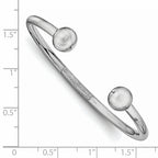 Sophia Jewelers Sterling Silver Rhodium-Plated Children's Cuff Bangle Polished Finish