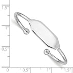 Sophia Jewelers Sterling Silver ID Children's Cuff Bangle with Rhodium-Plated Polished Finish