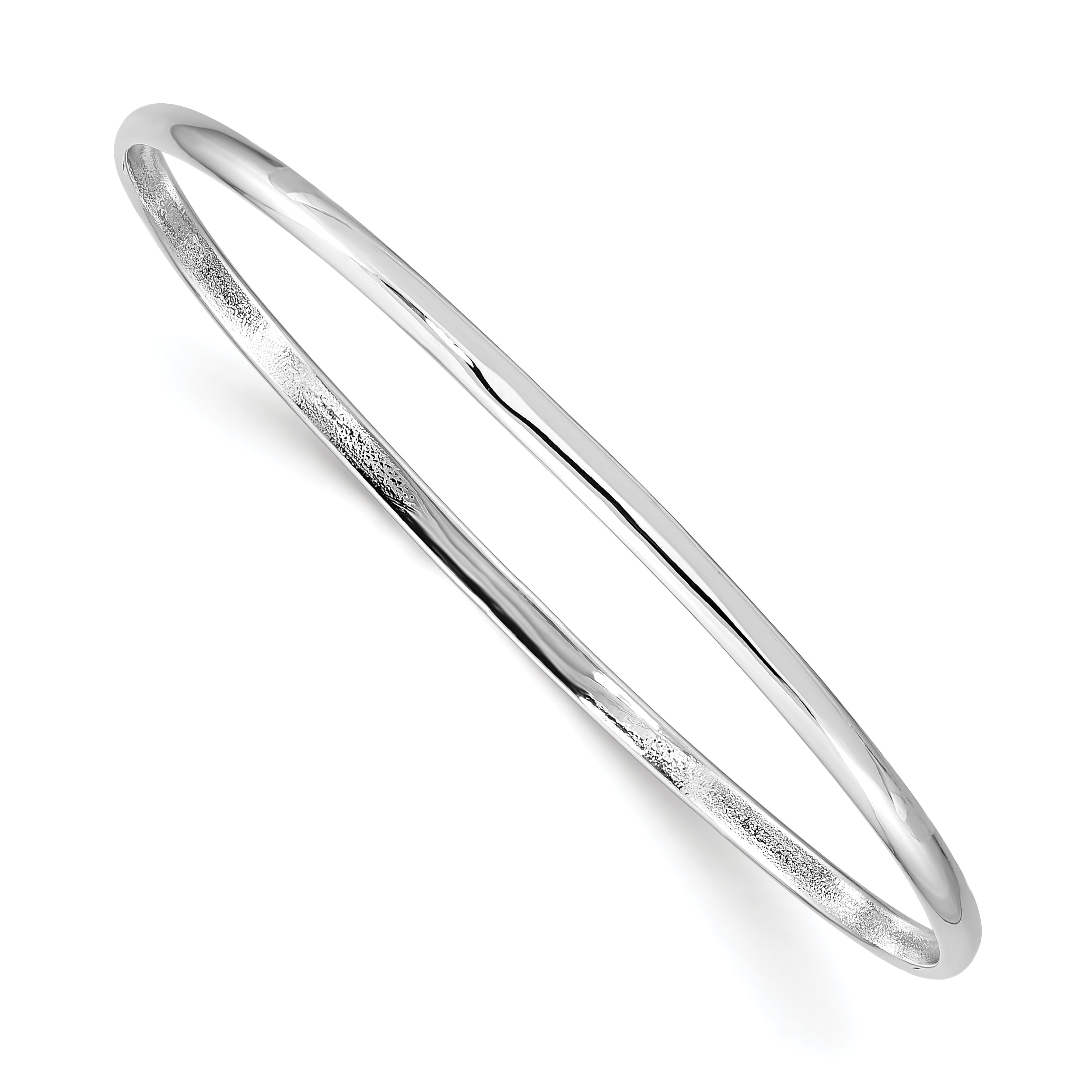 Sterling Silver RH-plated Polished 2mm Slip On Children's Bangle Bracelet Main image