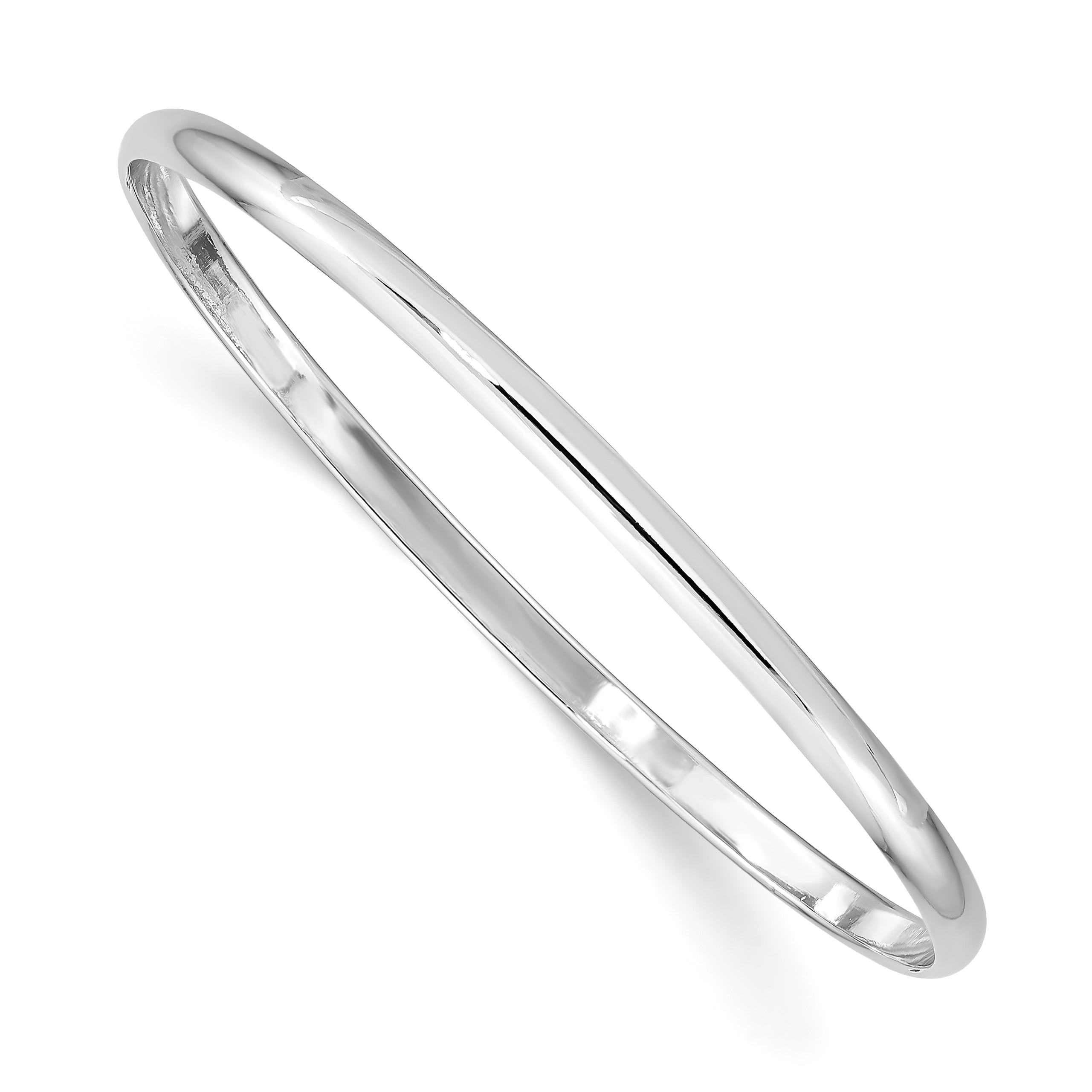 Sterling Silver RH-plated Polished 3mm Slip On Children's Bangle Bracelet Main image