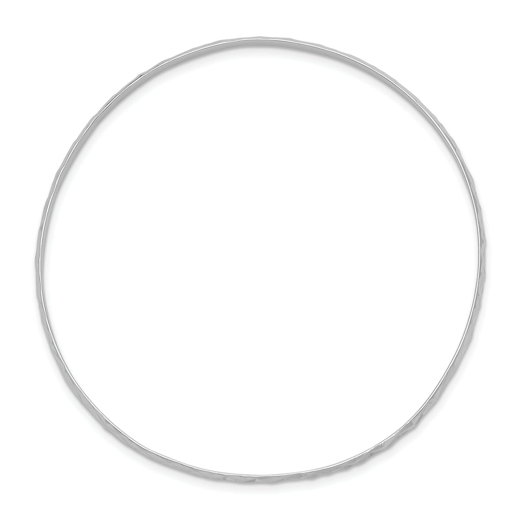 Sterling Silver Children's Bangle with Polished Diamond-Cut Slip-On Design