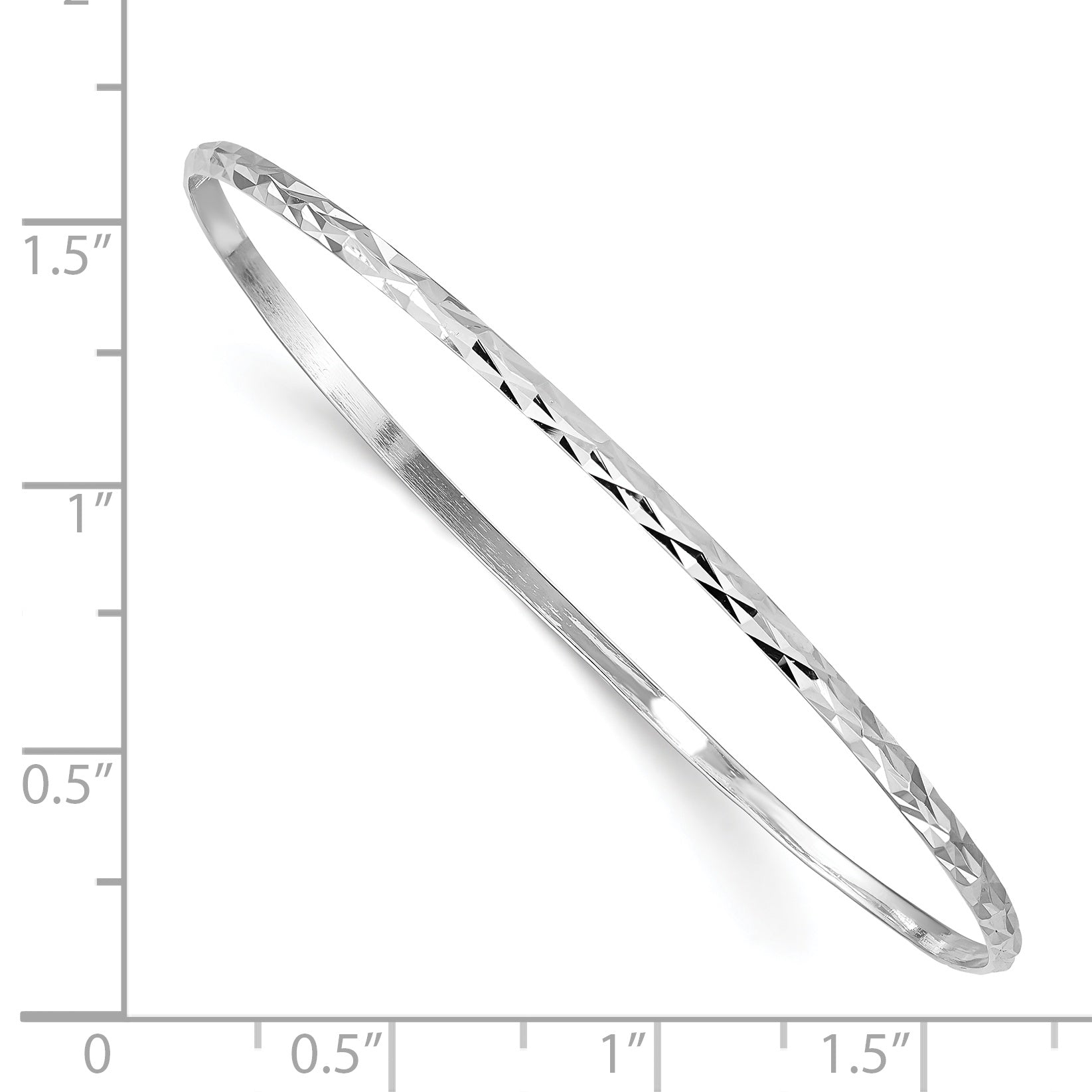 Sterling Silver Children's Bangle with Polished Diamond-Cut Slip-On Design
