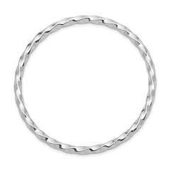 Sterling Silver RH-plated Polished Twisted Slip On Children's Bangle Bracel