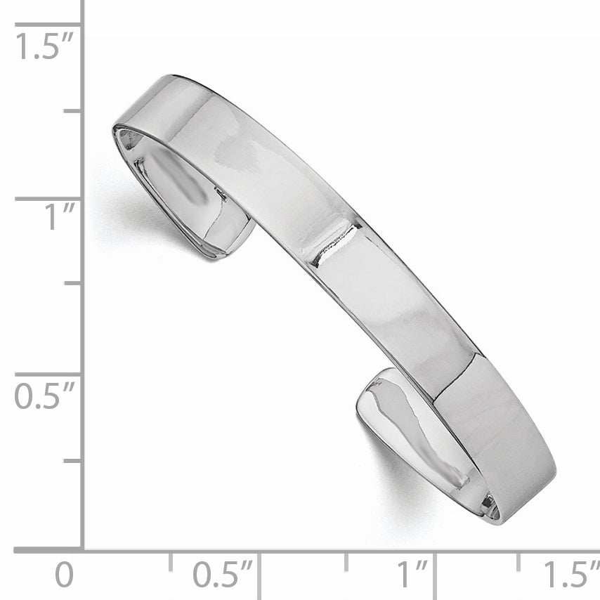 Sophia Jewelers Sterling Silver Children's Cuff Bangle with Polished Rhodium Finish