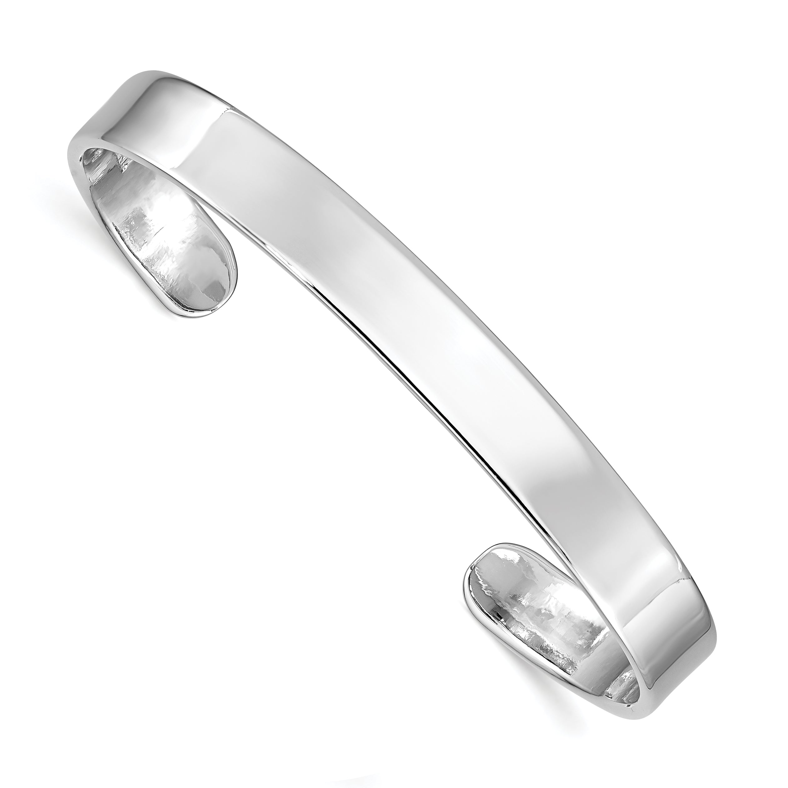 Sterling Silver Rhodium-plated Polished 6mm Children's Cuff Bangle Main image