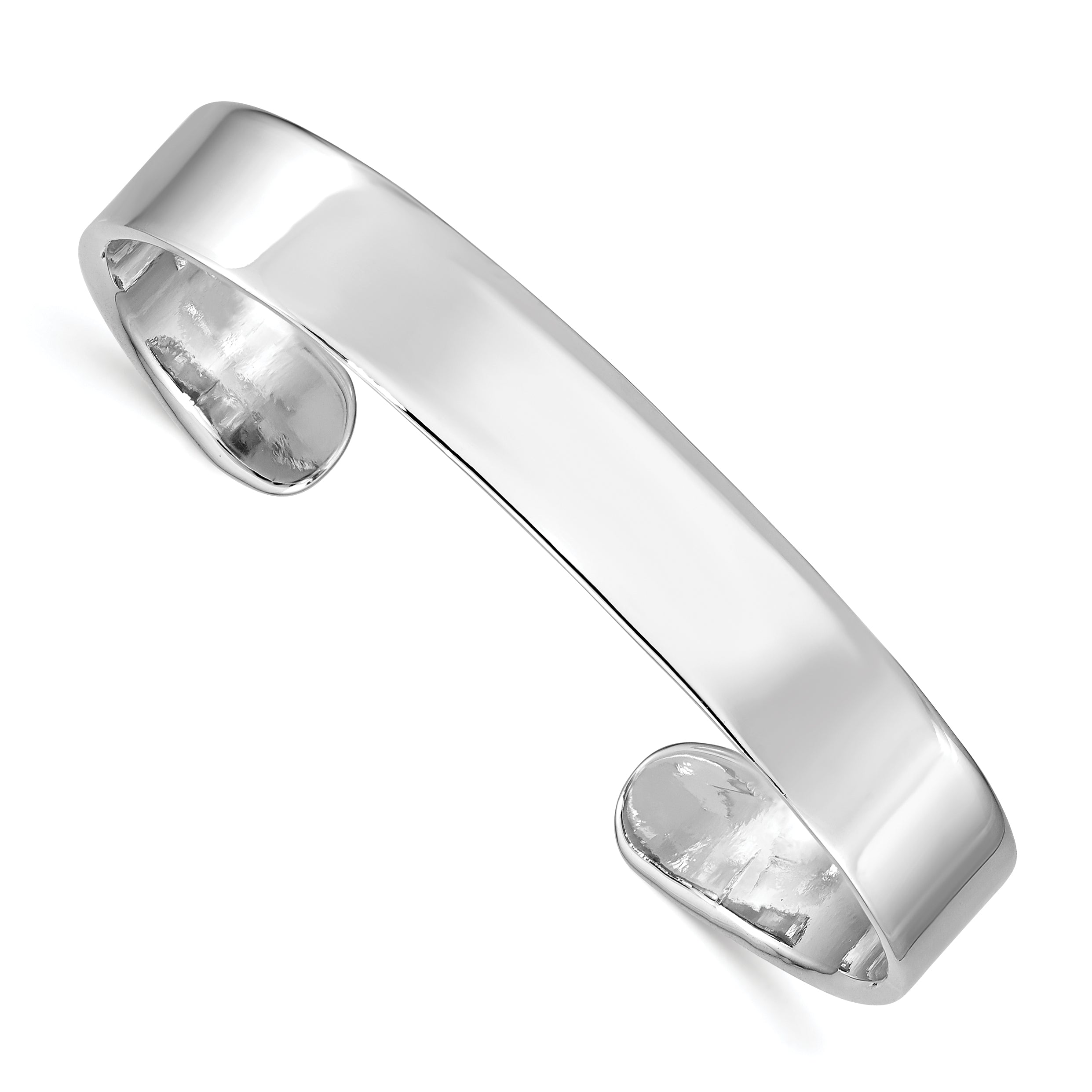 Sterling Silver Rhodium-plated Polished 8mm Children's Cuff Bangle Main image