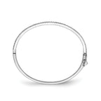 Sterling Shimmer Sterling Silver Rhodium-plated 62 Stone CZ Hinged Bangle Bracelet