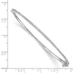 Sterling Shimmer Sterling Silver Rhodium-plated 62 Stone CZ Hinged Bangle Bracelet